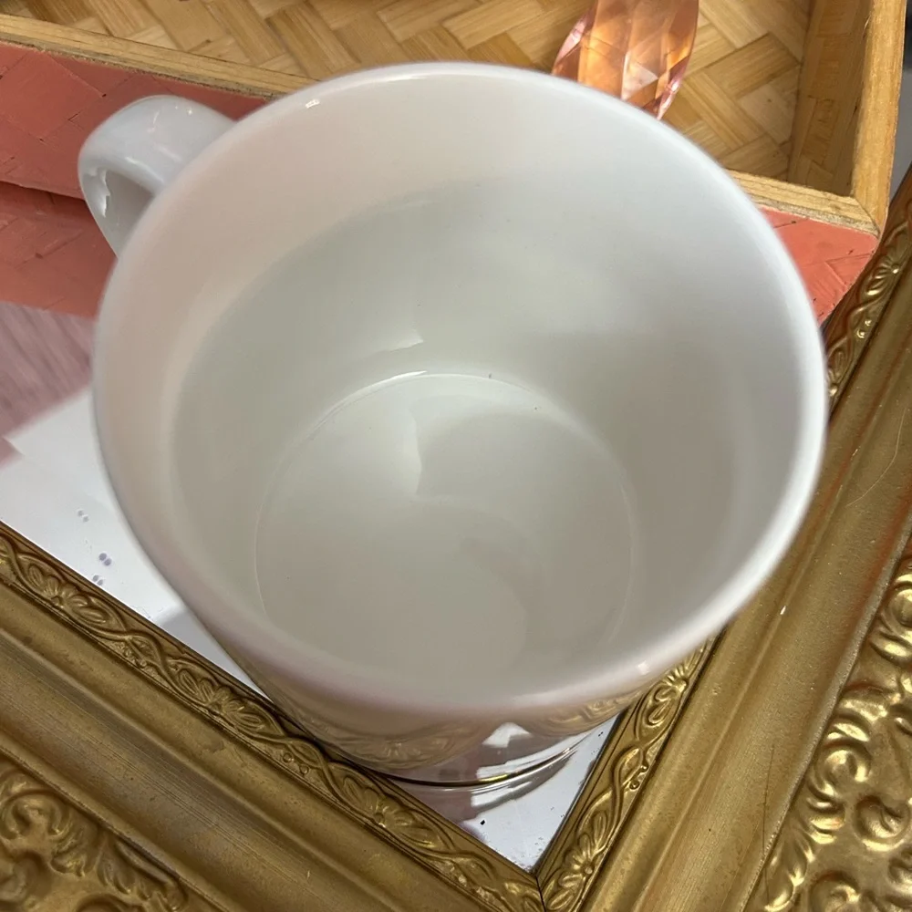 William Sonoma Gold Monogram Porcelain 15 Oz. Mug Letter “M” Discontinued